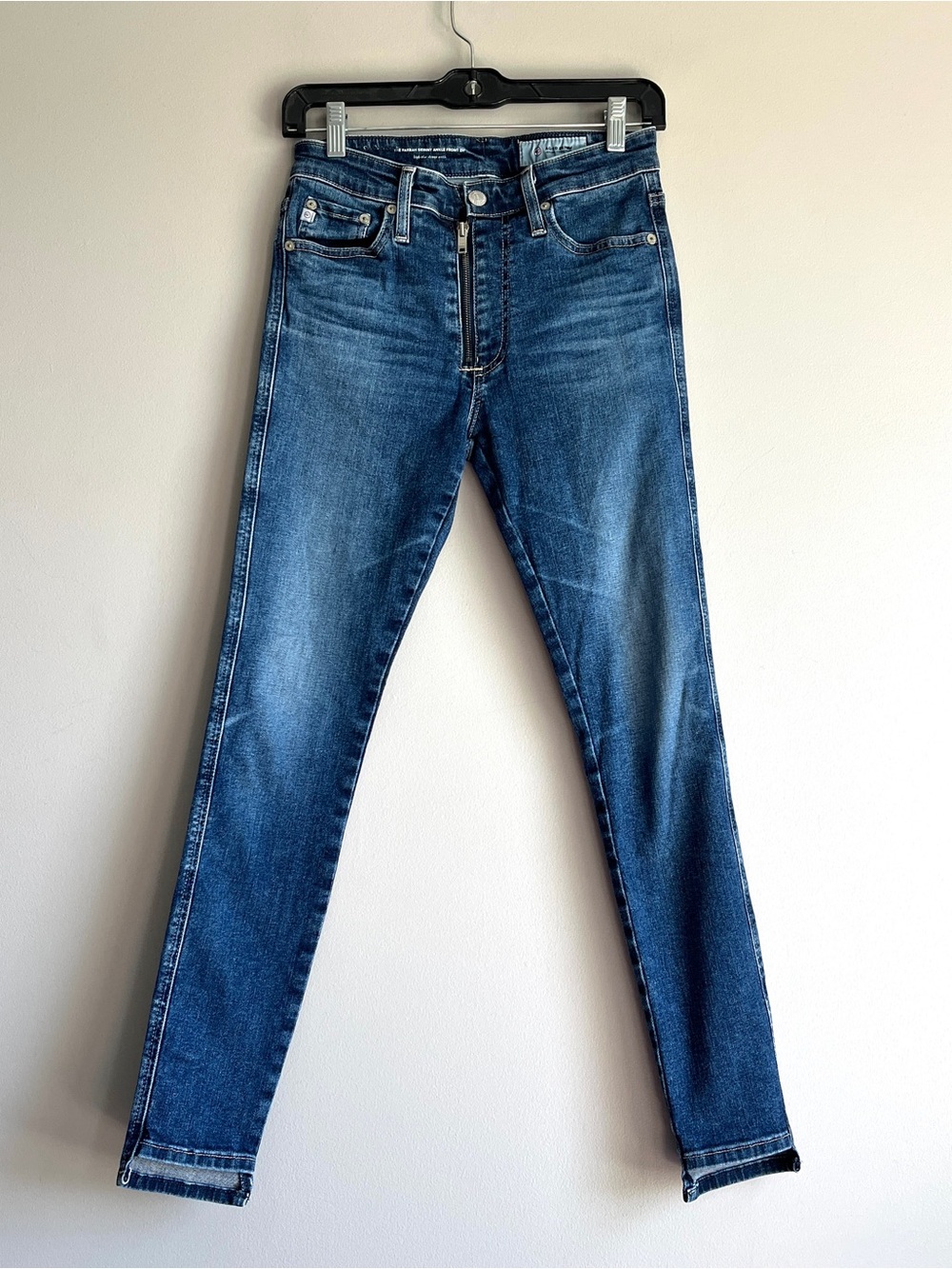 AG jeans Farrah skinny ankle front exposed zip womens 26R blue denim high rise